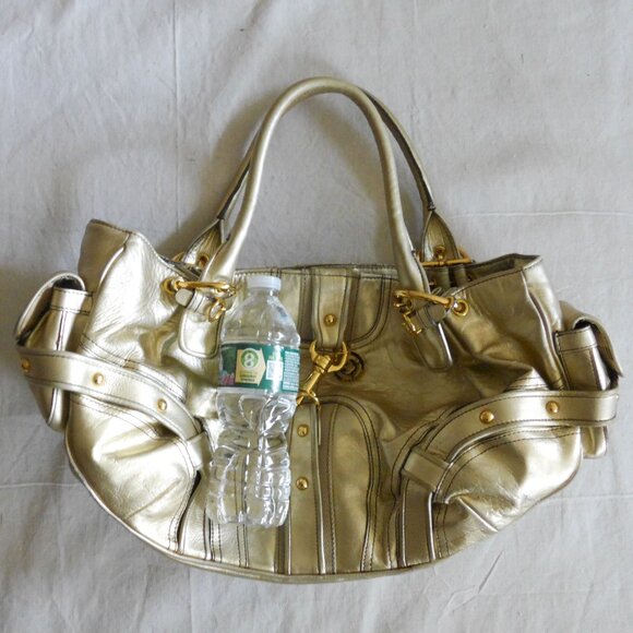 Vintage Y2K Women Juicy Couture Gold Leather Bag
